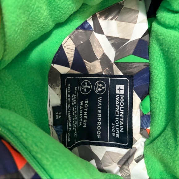 NWT Cloud Printed Kids All in One Waterproof Snowsuit ￼size 3/4 - Picture 5 of 6